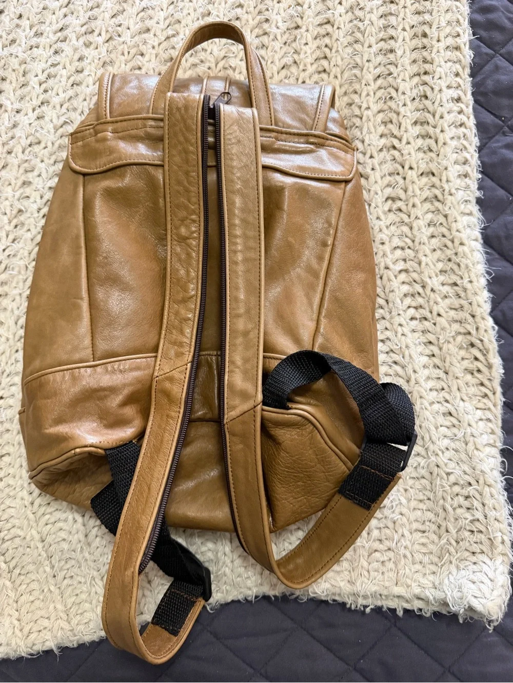 Tan Leather Backpack – Classic Everyday Bag